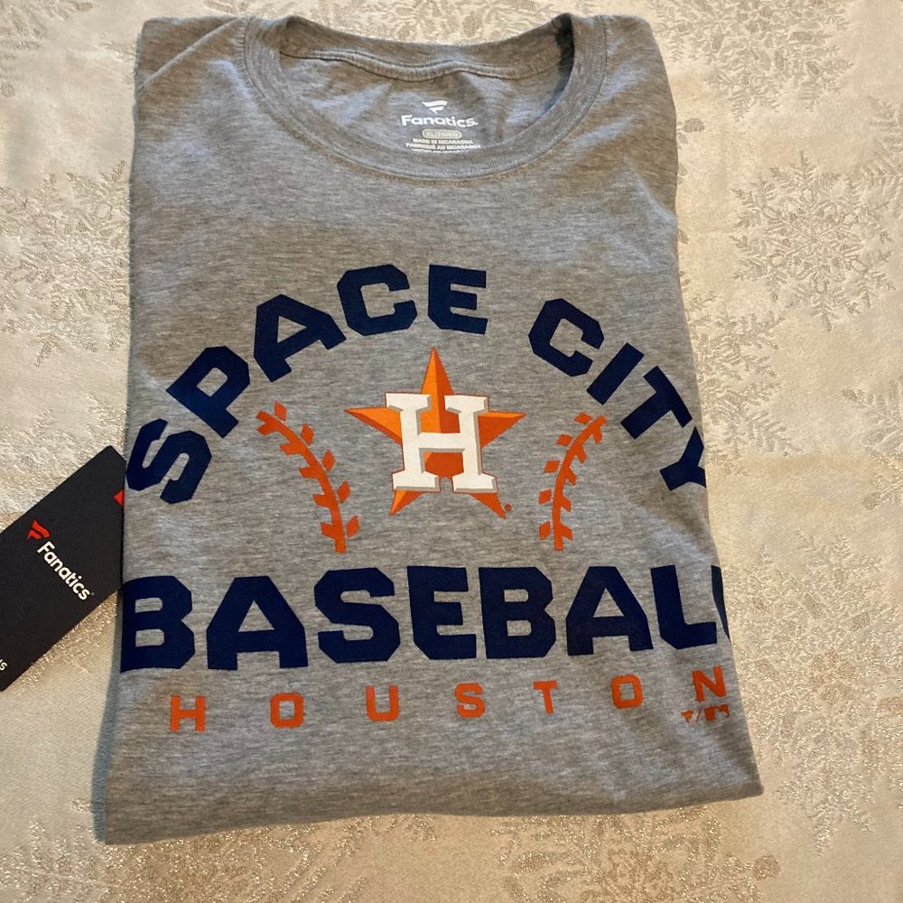 Fanatics Space City Houston Baseball Men's Size XLarge Short Sleeve Gray TShirt